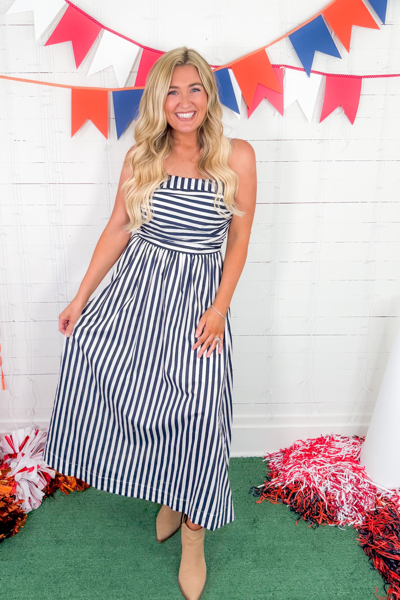 Nova Navy + White Striped Dress PINCH