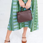Nova Chocolate Hand Woven Top Handle Bag