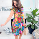 Novi Tropical Shift Mini Dress