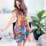 Novi Tropical Shift Mini Dress