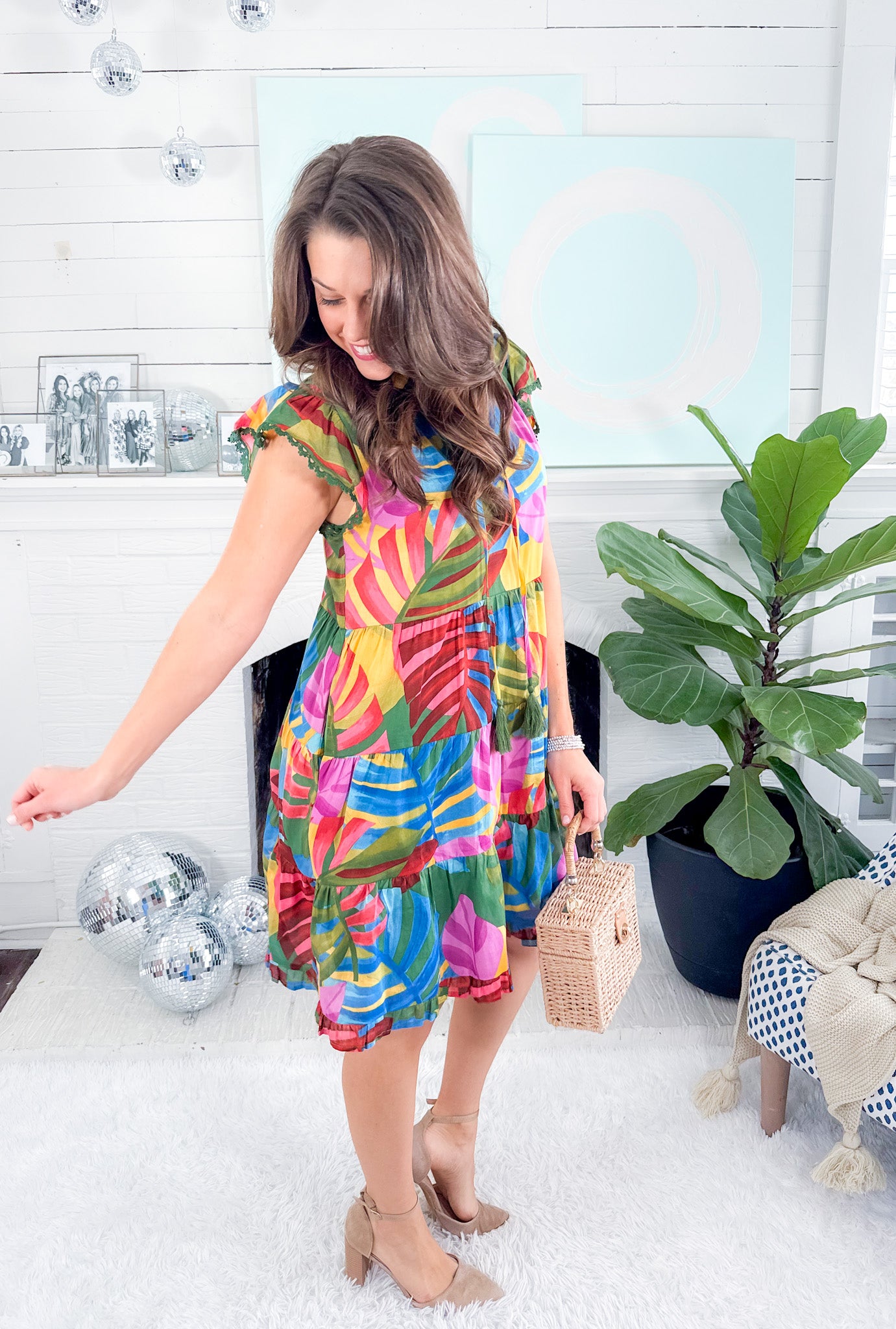 Novi Tropical Shift Mini Dress