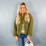 Olive Padded Cropped Jacket Molly Bracken