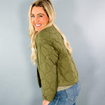 Olive Padded Cropped Jacket Molly Bracken