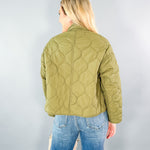 Olive Padded Cropped Jacket Molly Bracken