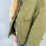 Olive Padded Cropped Jacket Molly Bracken