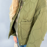 Olive Padded Cropped Jacket Molly Bracken