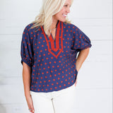 Oliver Navy Dottie Top Entro