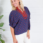 Oliver Navy Dottie Top Entro