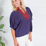 Oliver Navy Dottie Top Entro