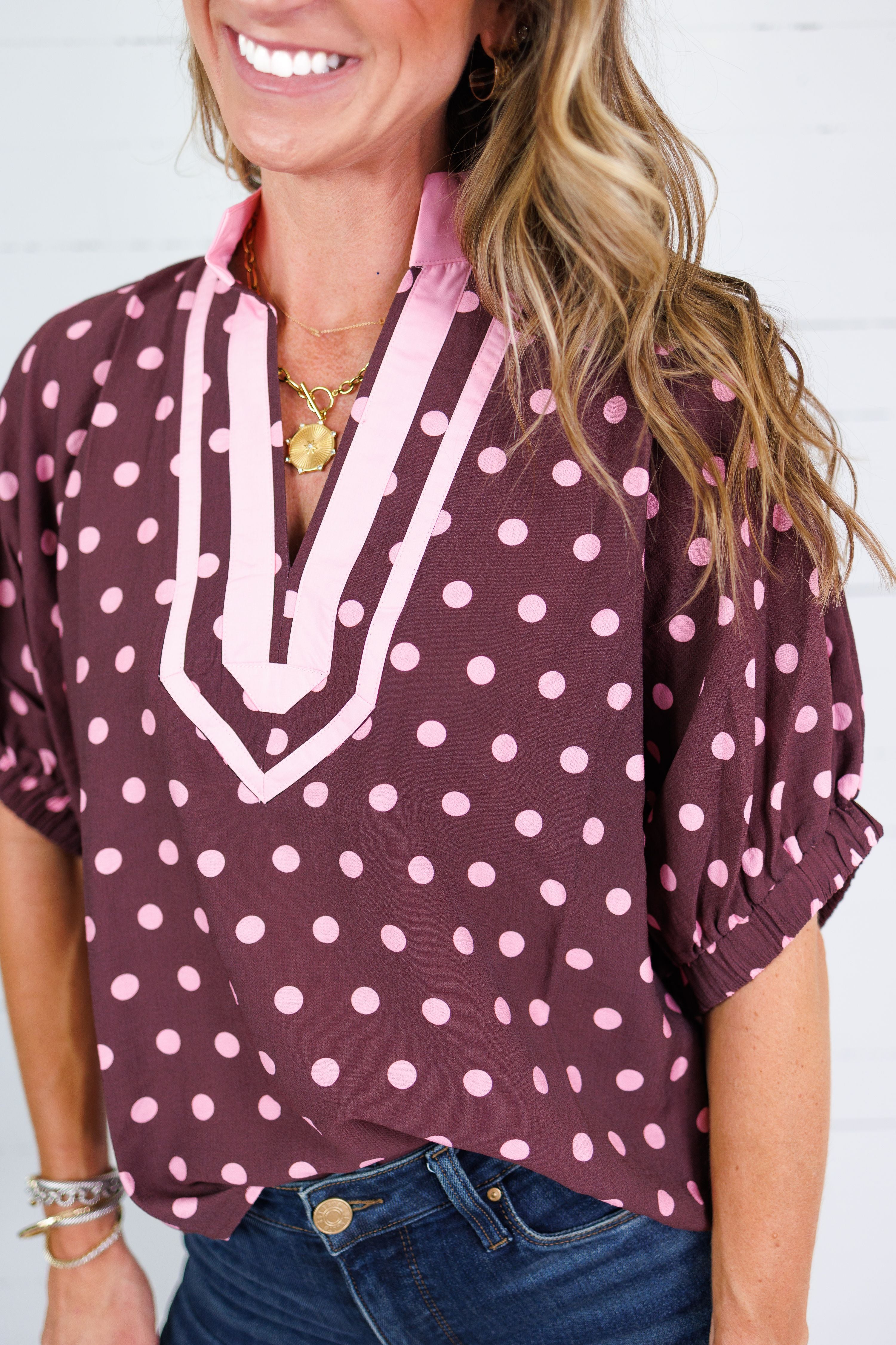 Oliver Wine Dotty Top Entro
