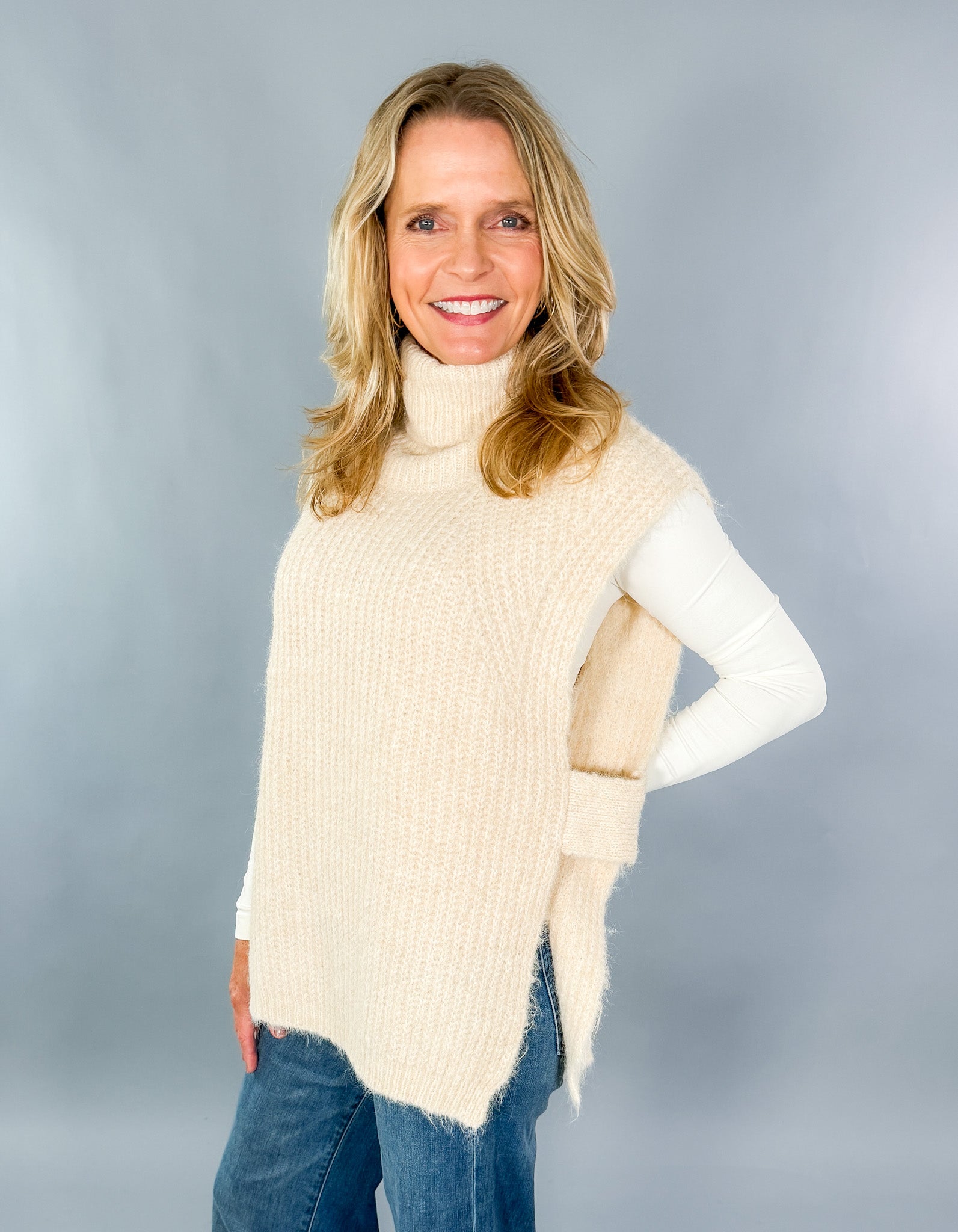 Ollie Cream Sleeveless Sweater Molly Bracken