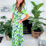 Opal Lime + Navy Maxi Dress