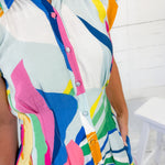 Opal Sky Mix Abstract Midi Dress Gigio