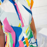 Opal Sky Mix Abstract Midi Dress Gigio