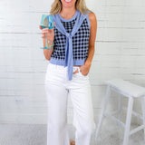 Opera Navy + Sky Gingham Sweater Entro