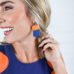 Orange and Navy Gameday Earrings