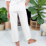 Ormond White Gauze Tie Waist Pants Bobi