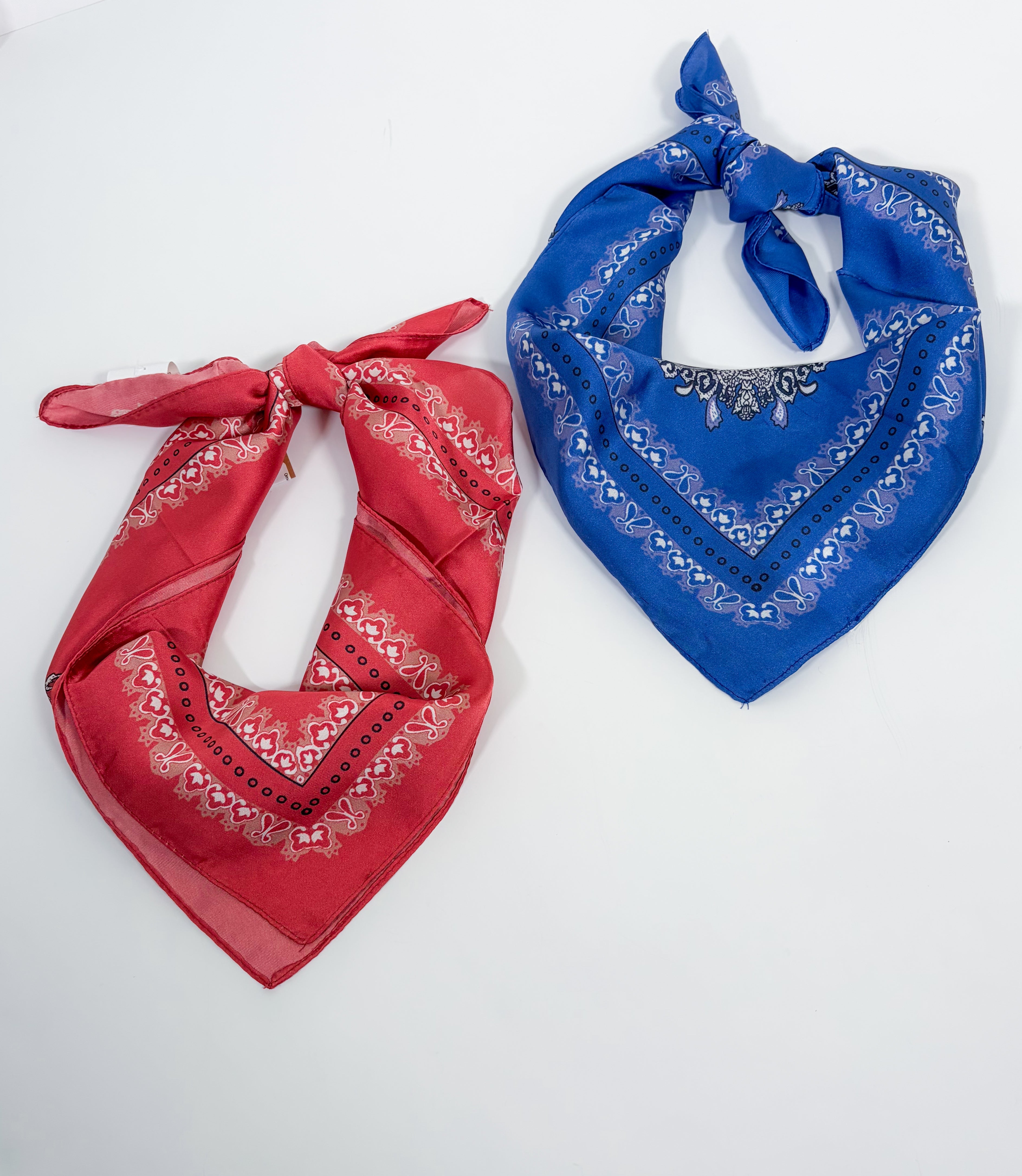Ornate Paisley Medallion Print Satin Square Scarf