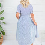 Oscar Navy + White Stripe Shirt Dress Allie Rose
