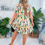 Oshkin Sunrise Print Mini Dress THML