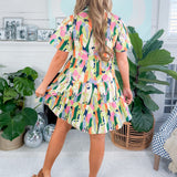 Oshkin Sunrise Print Mini Dress THML