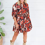 Overstreet Brick + Brown Mini Dress Fate