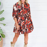 Overstreet Brick + Brown Mini Dress Fate