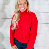 Oxmoor Red Sprinkle Sparkle Turtleneck Sweater Molly Bracken