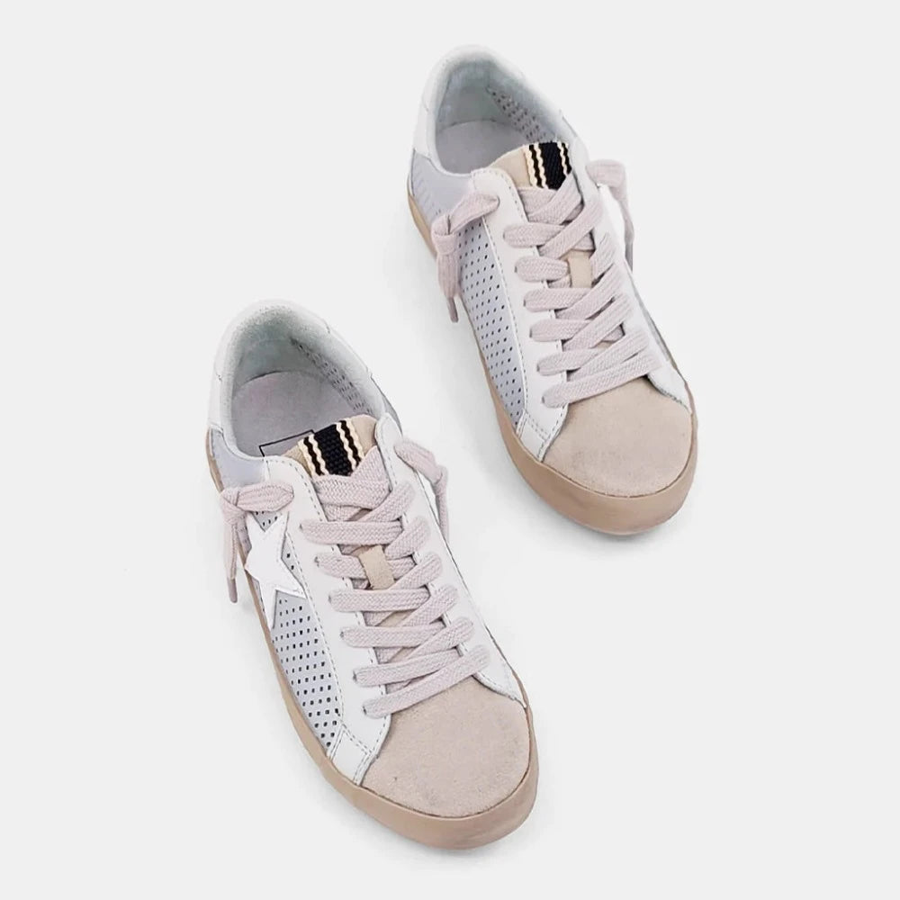 Paula Silver Perforated Sneaker ShuShop | Clover and Bee