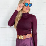 Pacie Burgundy Fitted Top Lucy Paris