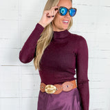 Pacie Burgundy Fitted Top Lucy Paris