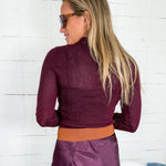 Pacie Burgundy Fitted Top Lucy Paris