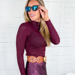 Pacie Burgundy Fitted Top Lucy Paris