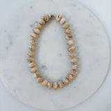 Palms Resin Chunky Beaded Necklace Beige