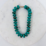 Palms Resin Chunky Beaded Necklace Deep Turquoise