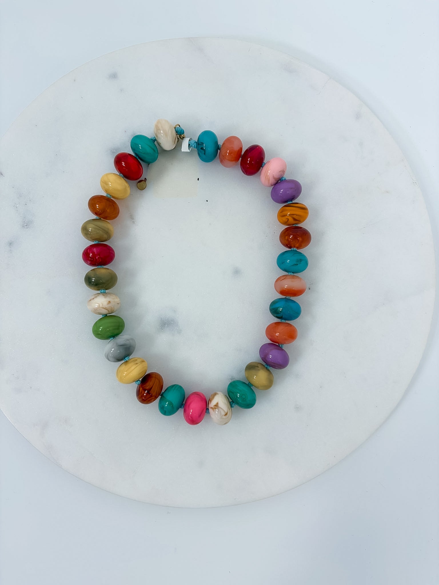 Palms Resin Chunky Beaded Necklace Multicolor