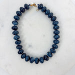 Palms Resin Chunky Beaded Necklace Navy