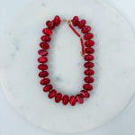 Palms Resin Chunky Beaded Necklace Red