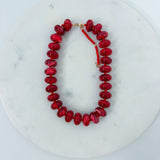 Palms Resin Chunky Beaded Necklace Red