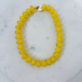 Palms Resin Chunky Beaded Necklace Yellow
