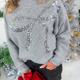 Pandora Grey Bow Sweater Elan