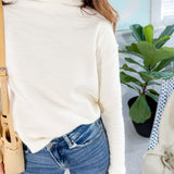 Parchment Mock Turtleneck Top BOBI 