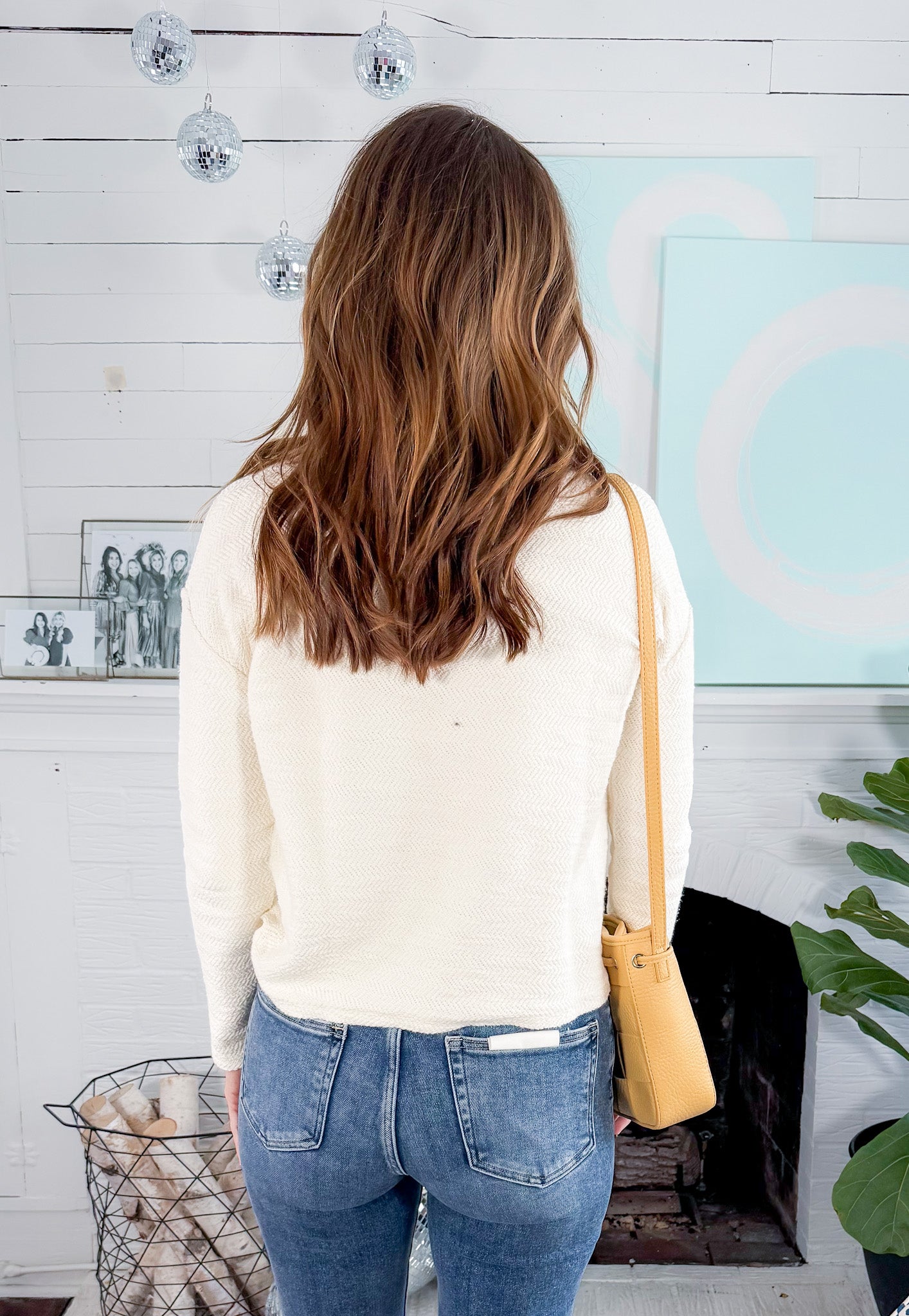 Parchment Mock Turtleneck Top BOBI 