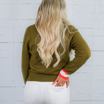 Paris Olive Quarter Zip Sweater THML 
