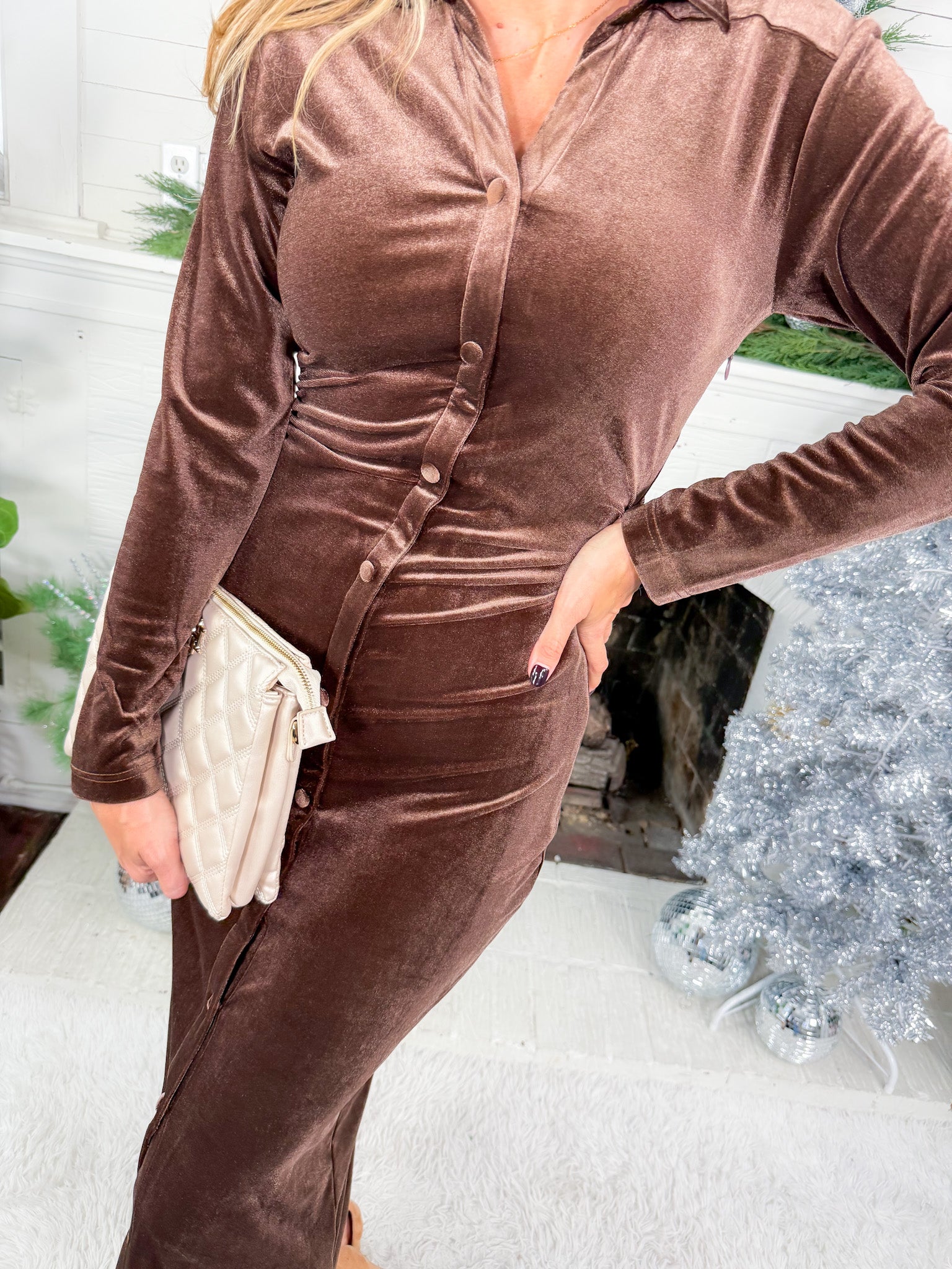 Parlor Cocoa Velvet Body Con Dress Velvet Heart 