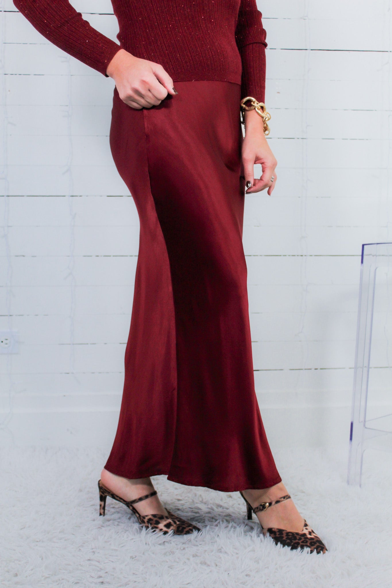 Parsons Dark Port Bias Silky Skirt BOBI