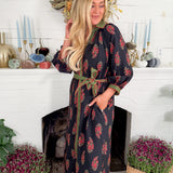 Parsons Black Floral Shirt Dress Entro