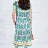 Parton Golden + Green Eyelet Dress