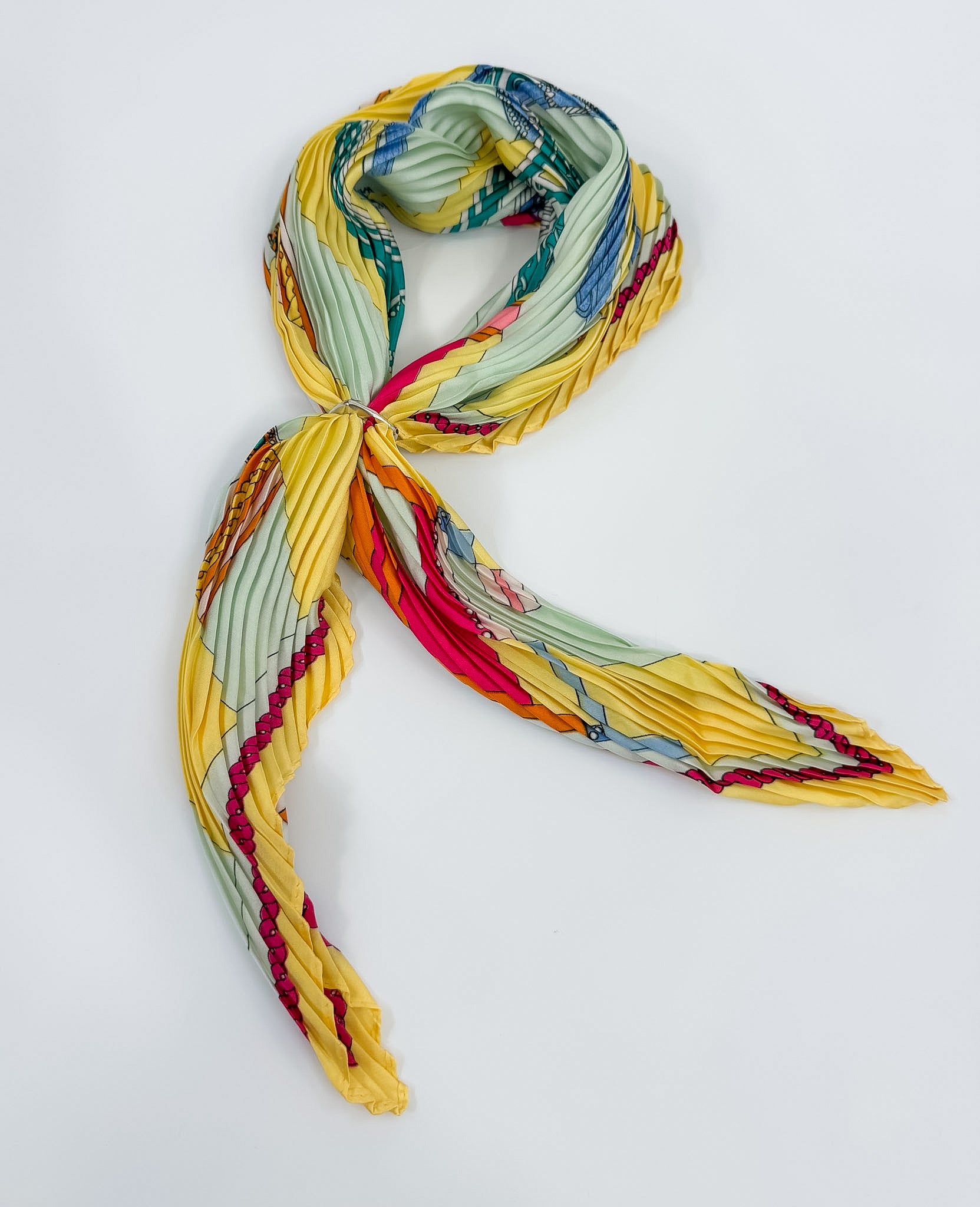 Pastel Pleated Silky Scarf