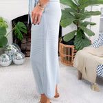 Patsy Sky Blue Wide Leg Cropped Ribbed Knit Pant Entro